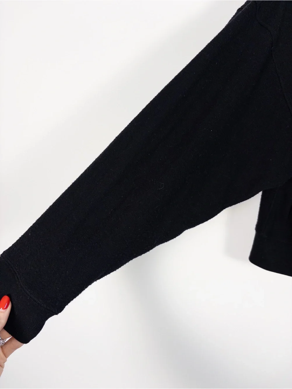Alo Yoga Black Soho Cropped Pullover Henley Top